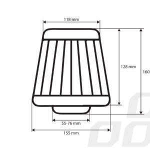 Filtru de aer conic rosu + chrome cu 3 adaptoare AVX-AM01282 Filtru de aer conic rosu + chrome cu 3 adaptoare