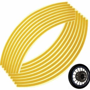 AVX-AG555D Set 16 ornamente Reflectorizante pentru jante auto, moto, culoare Galben