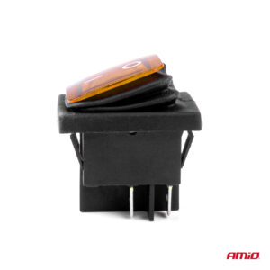 AVX-AM03091 Intrerupator On/Off, 12/24V, dreptunghiular, waterproof, iluminat culoare Galben, destinatie auto, utilitare, Off-Road, ATV, SSV, QUAD