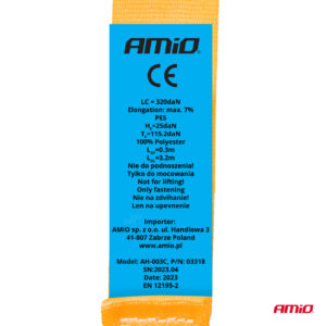 AVX-AM03320 Chinga de asigurare marfa cu retractare automata, 1000kg, dimensiune 38mm x 4m, model S-TYPE, AVX-AM03320