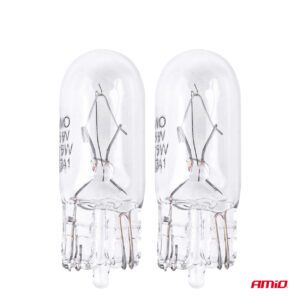 AVX-AM03346 Set 2 becuri cu halogen, soclu T10, W5W, W2.1x9.5d, alimentare 12V