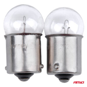 AVX-AM03350 Set 2 becuri cu halogen, soclu R10W, BA15s, alimentare 12V
