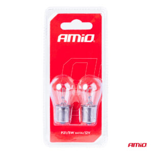AVX-AM03353 Set 2 becuri cu halogen, soclu P21, 5W, BAY15D, alimentare 12V