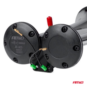 AVX-AM03617 Claxon Camion de tip "goarna", dublu, bitonal, finisaj cromat, alimentare 12V - 24V, 118 dB