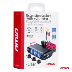 Dispozitiv Auto Premium 3in1, Splitter Bricheta, Incarcator USB/USB-C, Voltmetru Digital, alimentare 12V-24V AVX-AM03782 Dispozitiv Auto Premium 3in1, Splitter Bricheta, Incarcator USB/USB-C, Voltmetru Digital, alimentare 12V-24V