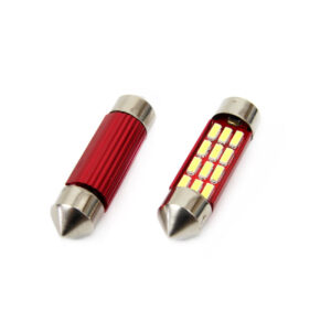 Set becuri auto cu LED CANBUS sofit compatibil C5W 12 SMD 39mm Alb 12/24V, destinat competitiilor auto sau off-road