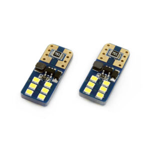Set becuri auto cu LED CANBUS UltraBright compatibil T10e W5W 12 SMD Alb 12/24V, destinat competitiilor auto sau off-road