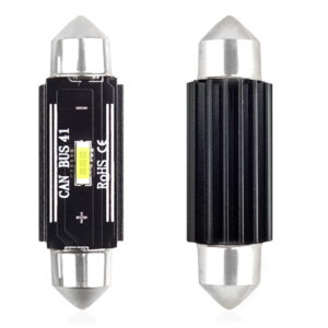 Set becuri auto cu LED CANBUS sofit compatibil C5W 1 SMD 41mm Alb 12/24V, destinat competitiilor auto sau off-road