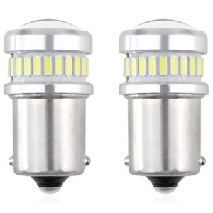 Set becuri auto cu LED CANBUS compatibil P21 R5W/R10W 30 SMD Alb 12V/24V, destinat competitiilor auto sau off-road