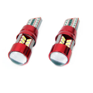 Set becuri auto cu LED CANBUS compatibil T10e W5W 27 SMD Alb 12V/24V, destinat competitiilor auto sau off-road