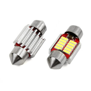 Set becuri auto cu LED CANBUS sofit compatibil C5W 10 SMD 31mm Alb 12/24V, destinat competitiilor auto sau off-road