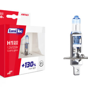 Set becuri cu halogen H1 12V 55W LumiTec LIMITED + 130% DUO BOX