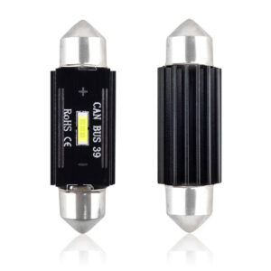 Set becuri auto cu LED CANBUS sofit compatibil C5W 1 SMD 39mm Alb 12/24V, destinat competitiilor auto sau off-road