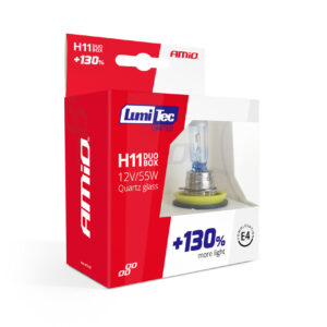 Set becuri cu halogen H11 12V 55W LumiTec LIMITED + 130% DUO BOX AVX-AM02105 Set becuri cu halogen H11 12V 55W LumiTec LIMITED + 130% DUO BOX