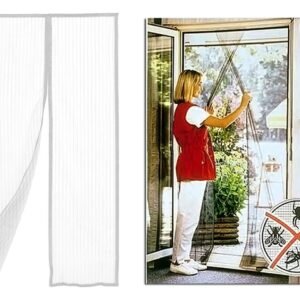 Plasa de tantari pentru usa, lavabila, culoare alba, 120 x 200 cm