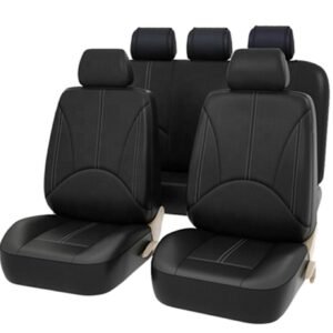 Set 11 huse scaun auto UNIVERSALE din piele ecologica NEGRU AG338E