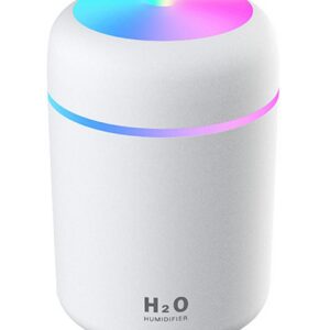 AVX-AG354F Umidificator - Difuzor Aromaterapie cu ultrasunete pentru casa sau masina, iluminare LED, carcasa culoare alba, AVX-AG354F