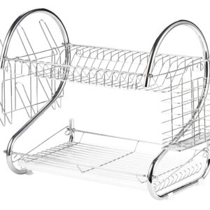 AVX-AG373 Uscator de vase din otel cu doua niveluri, cu tava din plastic, AVX-AG373