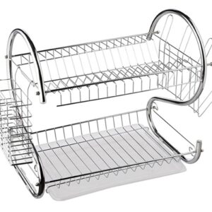 AVX-AG373 Uscator de vase din otel cu doua niveluri, cu tava din plastic, AVX-AG373