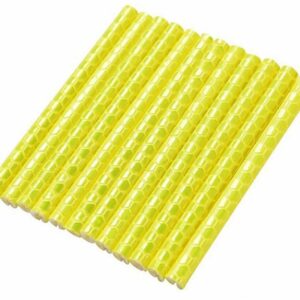 Set 12 ornamente din material reflectorizant pentru spite bicicleta, culoare galben