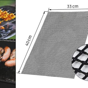 Covoras antiaderent din teflon pentru gatitul pe gratar, reutilizabil, lavabil, 40 x 33 cm