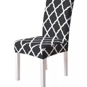 Husa universala pentru scaune clasice, model ROMB, culoare NEGRU + ALB AVX-AG863 Husa universala pentru scaune clasice, model ROMB, culoare NEGRU + ALB