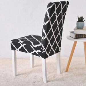 Husa universala pentru scaune clasice, model ROMB, culoare NEGRU + ALB AVX-AG863 Husa universala pentru scaune clasice, model ROMB, culoare NEGRU + ALB