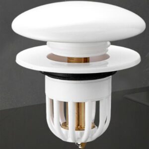 AVX-AG868A Dop scurgere chiuveta, universal, deschidere cu click, material oțel, diametru exterior 66 mm, culoare Alba