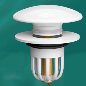 AVX-AG868A Dop scurgere chiuveta, universal, deschidere cu click, material oțel, diametru exterior 66 mm, culoare Alba