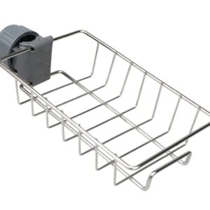 Raft organizator universal pentru bucatarie sau baie, montaj pe robinet, material otel, culoare Argintiu AVX-AG901 Raft organizator universal pentru bucatarie sau baie, montaj pe robinet, material otel, culoare Argintiu