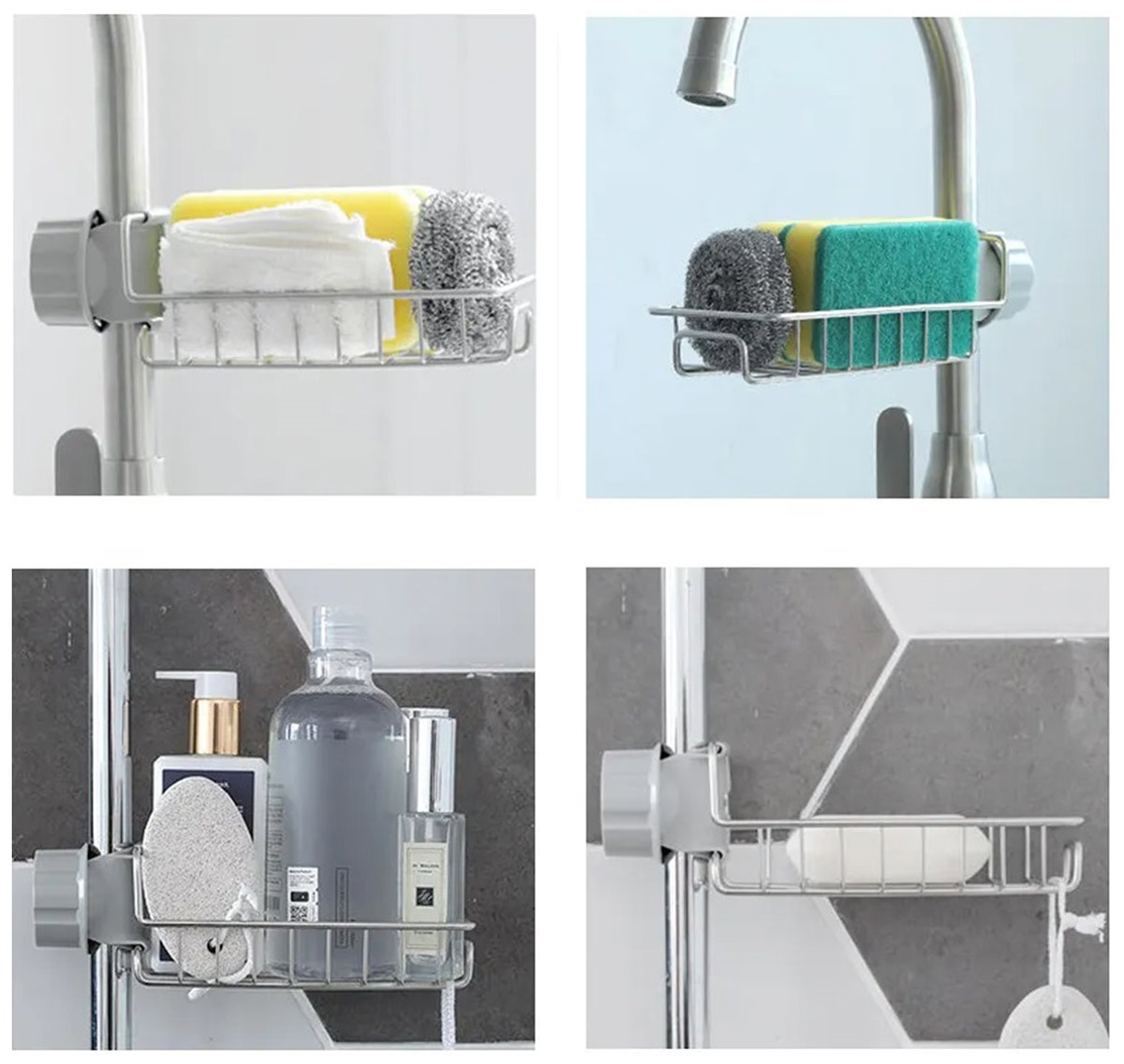 AG901_ag901_06.jpg AVX-AG901 Raft organizator universal pentru bucatarie sau baie, montaj pe robinet, material otel, culoare Argintiu
