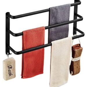 AVX-AG988A Suport de prosoape pentru baie tip "Mansarda" din aluminiu, lungime 50 cm, culoare Negru Mat