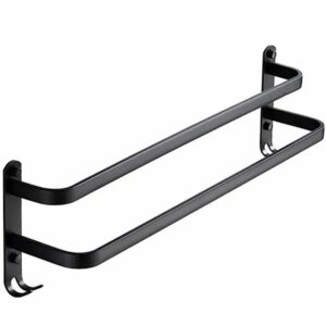 AVX-AG988 Suport de prosoape pentru baie tip "Mansarda" din aluminiu, lungime 60 cm, culoare Negru Mat