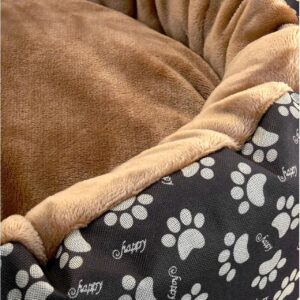 Culcus moale cu perna, pentru caine/pisica, culoare crem-maron, impermeabil, baza antiderapanta, 50 cm AVX-F360194 Culcus moale cu perna, pentru caine/pisica, culoare crem-maron, impermeabil, baza antiderapanta, 50 cm