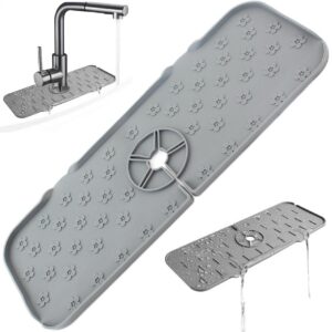 AVX-DA24 Covoras din silicon anti-picurator pentru lavoare, dimensiune 36,5 x 14 cm, culoare Gri