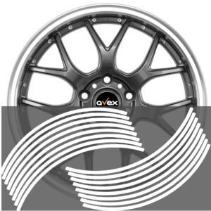 Set 16 inele din autocolant pentru jante culoare Alb Lucios