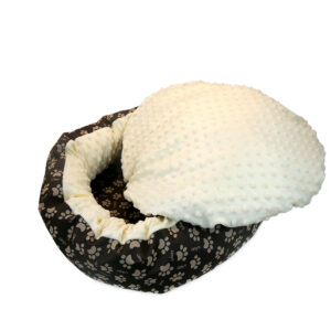 AVX-F360211 Culcus moale cu perna, pentru caine/pisica, Model Minky, culoare galben, impermeabil, baza antiderapanta, 50 cm