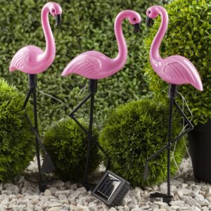 AVX-ZD50K Set 3 x Lampa Solara estetica exterioara de gradina model "Flamingo"