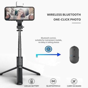 AVX-KX5688 Set 3in1, Selfie Stick cu Lampa LED si Trepied, conectare Bluetooth, alimentare USB