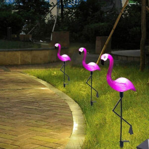 AVX-ZD50K Set 3 x Lampa Solara estetica exterioara de gradina model "Flamingo"