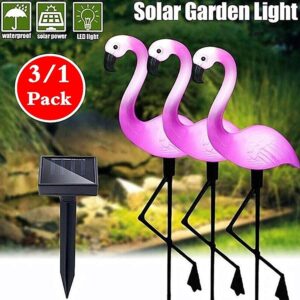 AVX-ZD50K Set 3 x Lampa Solara estetica exterioara de gradina model "Flamingo"
