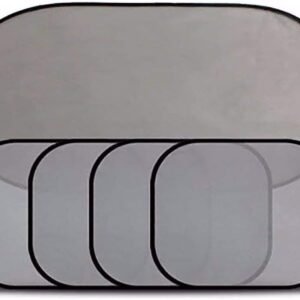 Set 5 perdele auto pentru protectie solara, universale, culoare Neagra