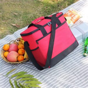 AVX-KX4986 Geanta termoizolanta pentru picnic sau plaja, capacitate 16l, culoare Rosie