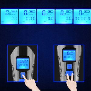AVX-WT-CBL-1X Vitezometru Digital cu lampa Fata + Spate + Claxon cu 6 sunete, waterproof, pentru bicicleta, model AVX-WT-CBL-1X