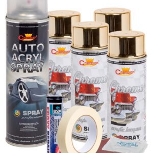 Kit complet reparatie si vopsire jante culoare Auriu Metalic, V4