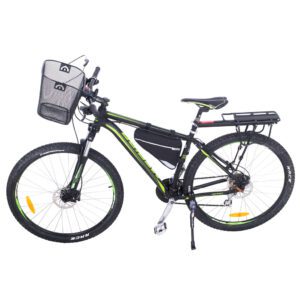 Cos metalic pentru bicicleta cu maner, demontabil, conceput pentru a fi montat in partea din fata AVX-KX5068 Cos metalic pentru bicicleta cu maner, demontabil, conceput pentru a fi montat in partea din fata
