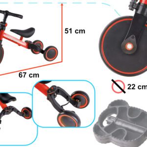 Tricicleta TRIKE FIX MINI, 3in1 adaptabila, culoare Rosie AVX-KX5377_2 Tricicleta TRIKE FIX MINI, 3in1 adaptabila, culoare Rosie
