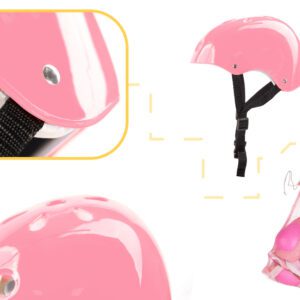 AVX-KX5613_2 Set Protectie pentru copii, 7 piese, model SKATEBOARD, culoarea Roz