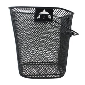 Cos metalic pentru bicicleta cu maner, demontabil, conceput pentru a fi montat in partea din fata, culoare Neagra AVX-RW15A Cos metalic pentru bicicleta cu maner, demontabil, conceput pentru a fi montat in partea din fata, culoare Neagra