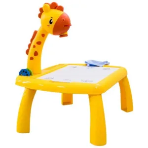 AVX-WT-222-2-YEL Masa Muzicala de Desen pentru copii cu Proiector, model Girafa, culoare Galben, 24 imagini, AVX-WT-222-2-YELLOW-GIRAFFE